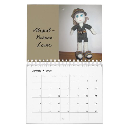 カレンダー – 手作り人形 (1月 2026)