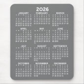 カレンダー – 灰色の背景 – 垂直 マウスパッド (正面)