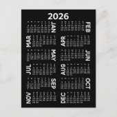 カレンダー – 白黒のオフセット名 ポストカード (正面)