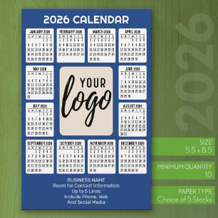 カレンダー 縦 ロゴ - ビジネス コンタクト - 青 便箋