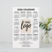 カレンダー 縦 ロゴ - ビジネス 連絡先 - 白 便箋 (スタンド正面)