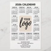 カレンダー 縦 ロゴ - ビジネス 連絡先 - 白 便箋 (正面)