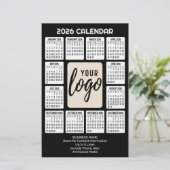 カレンダー 縦 ロゴ - 企業連絡先情報 便箋 (スタンド正面)