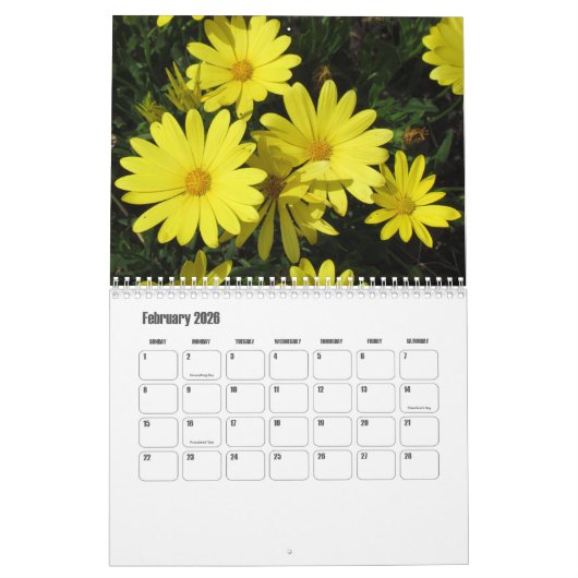 カレンダー – 花 (2月 2026)