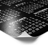 カレンダー - 1年表示 縦 - ブラック フォトプリント (角)