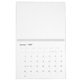 カレンダー   11" x 14.25" 二面大型 白