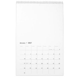 カレンダー｜17"×11" シングルページ ミディアムホワイト カレンダー