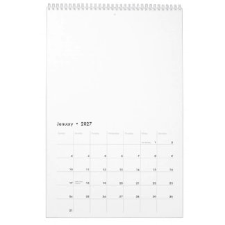 カレンダー｜17"×11" シングルページ ミディアムホワイト カレンダー