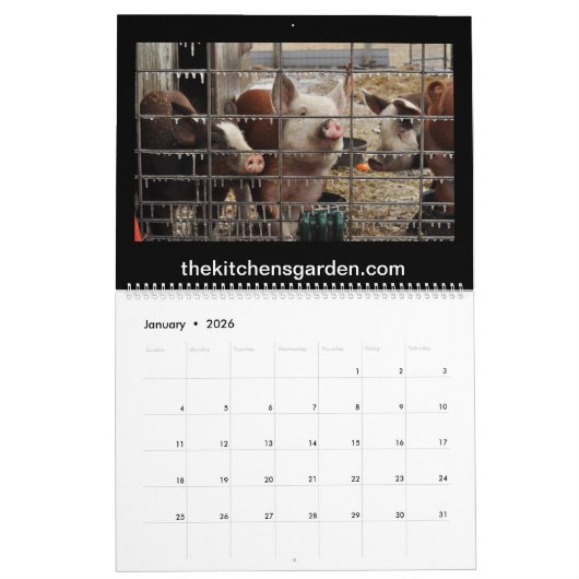 カレンダー。 2018年。 家庭菜園の農場のカレンダー カレンダー (1月 2026)