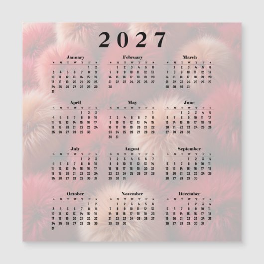 カレンダー 2027 フラッフィーボール (正面)
