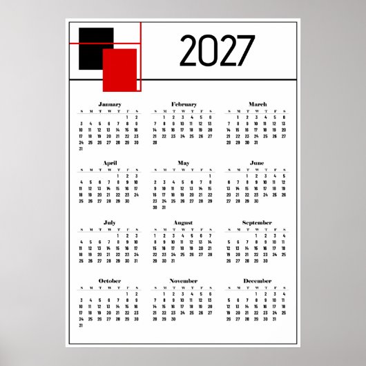 カレンダー 2027 ポスター (正面)