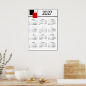 カレンダー 2027 ポスター (キッチン)