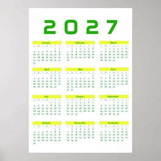 カレンダー 2027 ポスター (正面)