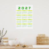 カレンダー 2027 ポスター (キッチン)
