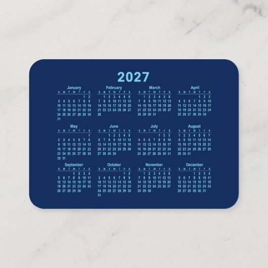 カレンダー 2027 名刺 (裏面)