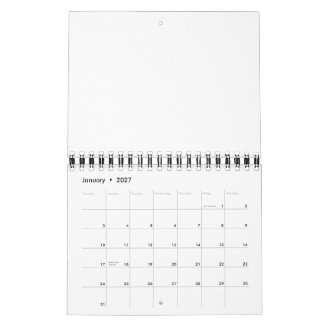 カレンダー｜5.5"×7"二ページ小型 ブラック カレンダー