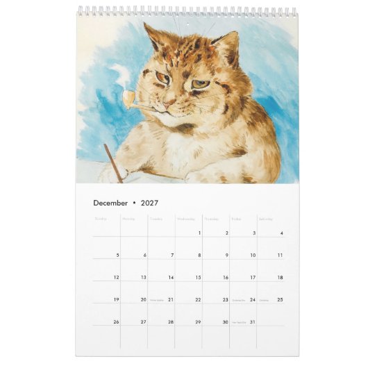 カレンダー:Louis Wain カレンダー (12月 2027)