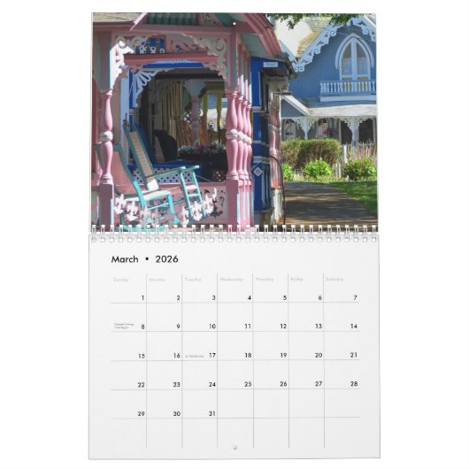 カレンダー – Martha's Vineyardコテージ (3月 2026)