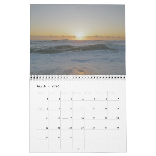 カレンダー – Sky Dawn to Dusk (3月 2026)