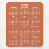 カレンダー – terra cotta背景 – 垂直 マウスパッド (正面)