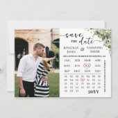 カレンダーeucalyptus金ゴールド日付を保存結婚する セーブザデート (正面)