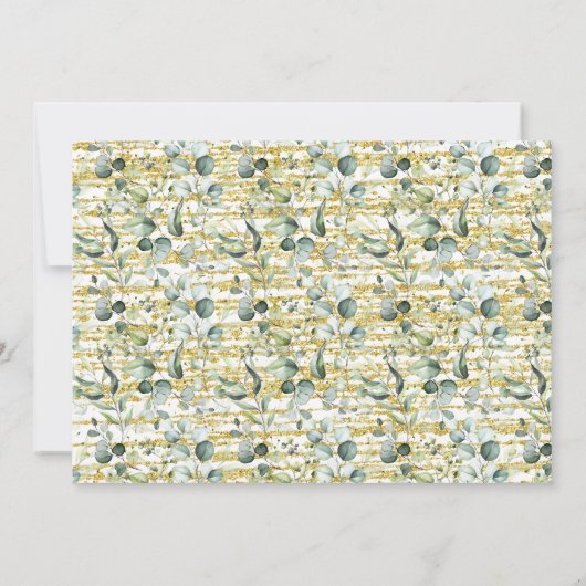 カレンダーeucalyptus金ゴールド日付を保存結婚する セーブザデート (裏面)