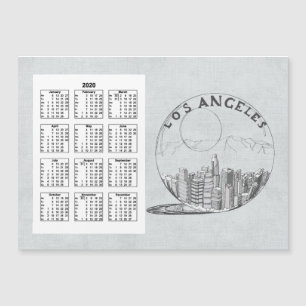 カレンダーLos Angeles 2020年