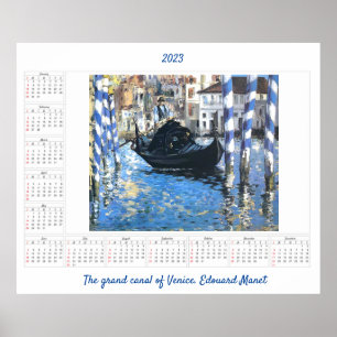 カレンダーThe grand canal of Venice Edouard Manet ポスター