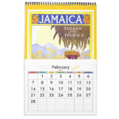 カレンダーVintage Travel Posts Plain カレンダー (2月 2027)