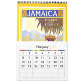 カレンダーVintage Travel Posts Plain カレンダー (2月 2026)