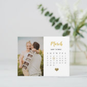 カレンダ男女兼用ーの妊娠リビール/誕生A 案内ポストカード (スタンド正面)