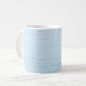 カレンデュラの花：青い木製背景 コーヒーマグカップ (正面左)