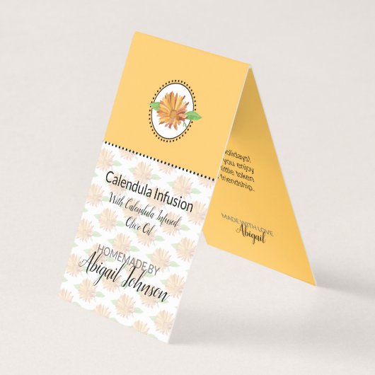 カレンデュラホームメイドバス&体ラベル |ギフトラベル (正面)