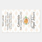 カレンデュラ石鹸 |手作り職人 |自家製ラベル 長方形シール (正面)