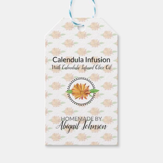 カレンデュラ　手作りのバス＆ボディケア ギフトタグ (正面)