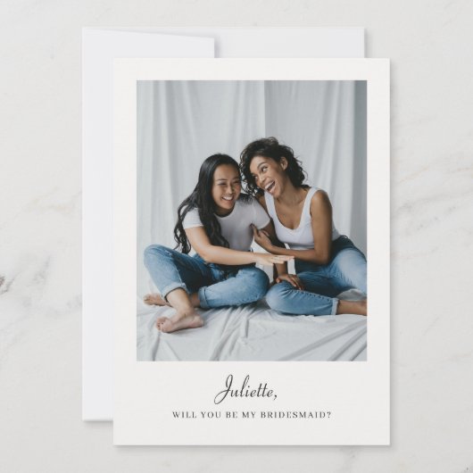 カレンモダンダー花嫁プロポーザルの写真カード 招待状 (裏面)