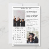 カレンユニークダー新聞写真卒業 セーブザデート (裏面)