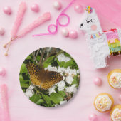 カレン山のカレンザクラに止まるギフチョウ ペーパープレート (パーティー)