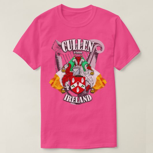 カレン族名英語とアイルランド語 Tシャツ (デザイン正面)