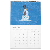 カレン渦巻形のダー2025 カレンダー (1月 2027)