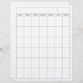 カレン空白のダページ – 日曜日の開始ポートレート表示 レターヘッド (正面/裏面)