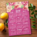 カレン絵を描ダー水彩フラワーホットピンク キッチンタオル<br><div class="desc">Hot Pink - New Year - New You - – カレンダーフェミニン付きお洒落の水彩画。自然フェミニンフローラ配置と年間の始まりであるフルイヤー前向きカレンダを持つ最高のこのデザイン。キッチンで非常に便利なアイテム。このタオルは全ての日付の全年表示を示している。キッチンタオルに印刷されたカレンダーは、実用性と利便性を兼ね備え、ワークスペースをおもしろい時間管理ツールに変える。この革新的なデザインは、キッチンタオルに組み込まれた通年または月ごとのカレンダーのレイアウトを備えており、ユーザーはキッチンや冷蔵庫を乱雑にすることなく、カレンダーを追加して日付を追跡することができる。耐久性の高い素材を使用し、スケジューリングのクイックリファレンスを提供する。家庭のシェフや祖母やキッチンルーチンを持つ人に最適で忙しす。カレンダータキッチンタオル保は、指先で重要な日付を指し示し、宇宙の美意識と機能をブレンドすお洒落る救。</div>