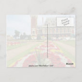 カレーのピンクの町のホール、フランスの花 ポストカード (裏面)