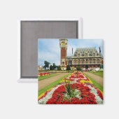 カレーのピンクの町のホール、フランスの花 マグネット (正面/裏面)