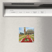 カレーのピンクの町のホール、フランスの花 マグネット (インサイチュ (食洗機))