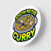 カレーを見せて ラウンド壁時計 (傾斜)