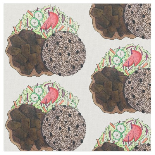 カレーヤギ米とピーズジャマイカカリブの食品 ファブリック (クローズアップ)