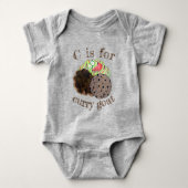 カレーヤギ米とピーズジャマイカカリブの食品 ベビーボディスーツ (正面)