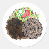 カレーヤギ米とピーズジャマイカカリブの食品 ラウンドシール (正面)