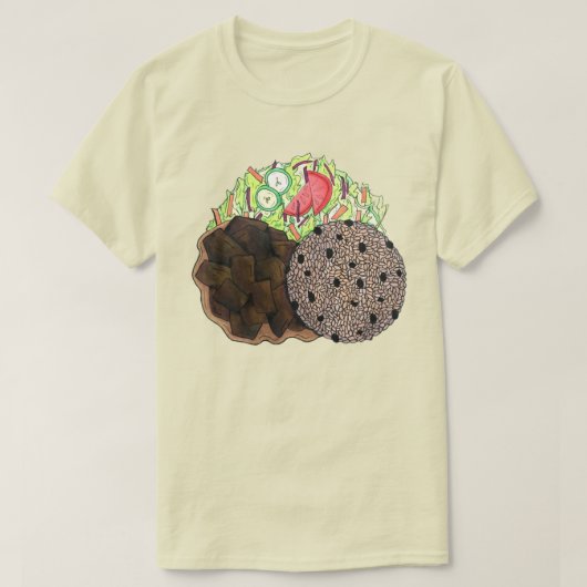 カレーヤギ米とピーズジャマイカカリブの食品 Tシャツ (デザイン正面)